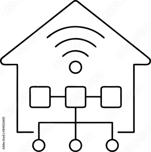 smart home hub icon outline vector on transparent background