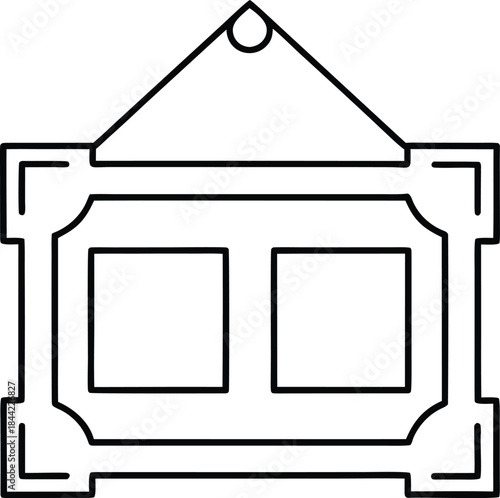 wall art frame icon outline vector on transparent background