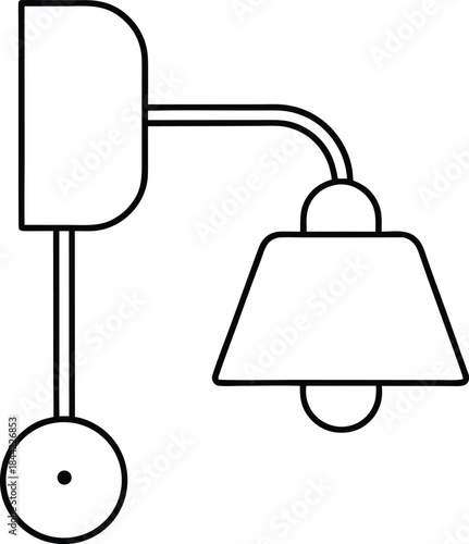 wall lamp icon outline vector on transparent background