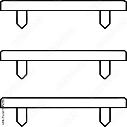 wall shelf icon outline vector on transparent background