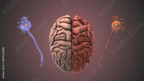 3D Visualization Showing Healthy Versus Alzheimers Brain