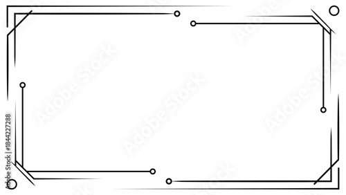 Black line page border, frame. Vector.