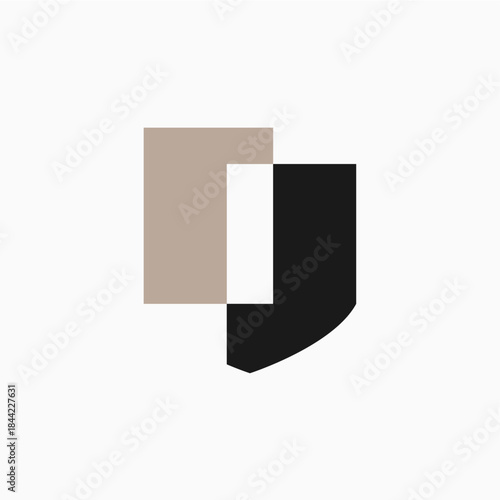 i letter shield protection security logo vector icon illustration
