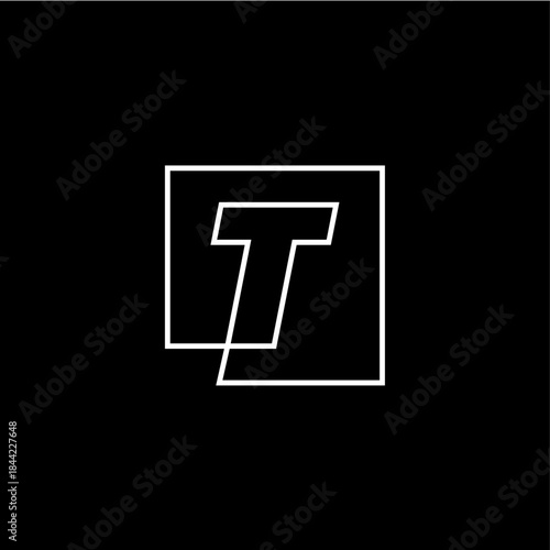t letter mark square logo vector icon illustration
