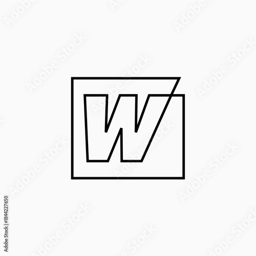 w letter mark square logo vector icon illustration