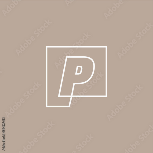 p letter mark square logo vector icon illustration