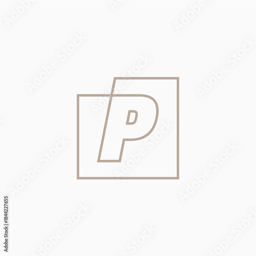 p letter mark square logo vector icon illustration