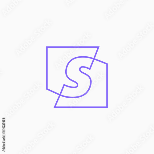 s letter mark square logo vector icon illustration