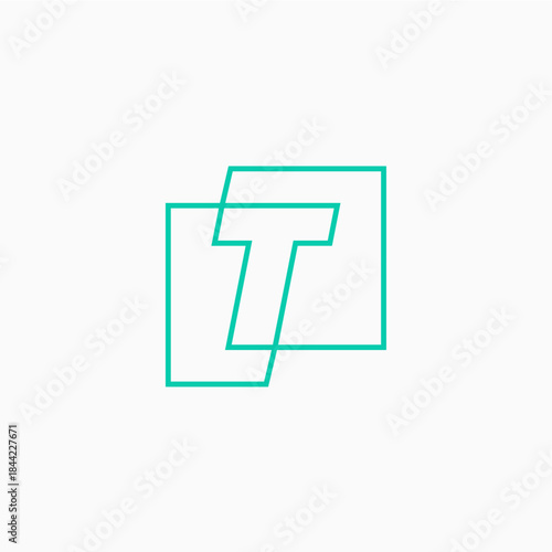 t letter mark square logo vector icon illustration