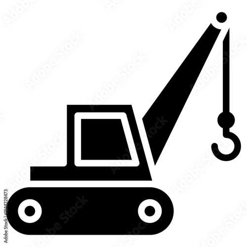 Crawler Crane Glyph Icon