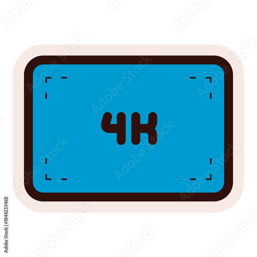 4k video resolution icon sticker