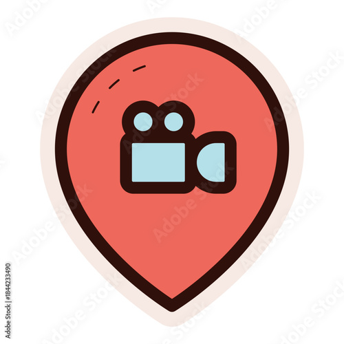 cinema pin location icon sticker
