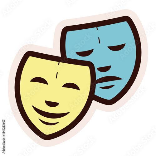 theater mask icon sticker