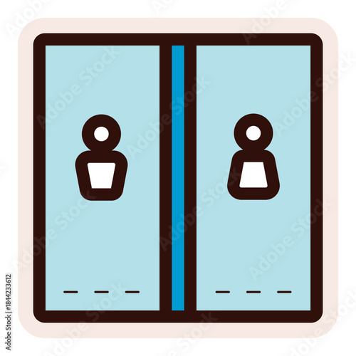 single sex public restroom icon sticker