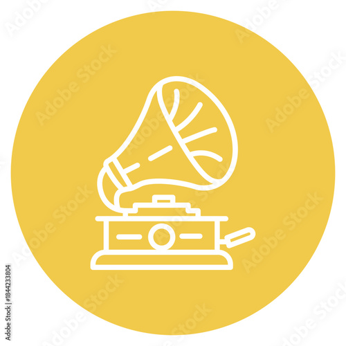Gramophone icon vector image. Can be used for Retro.
