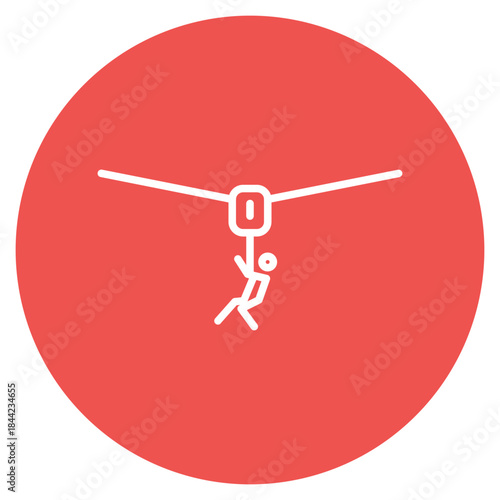 Zip Lining icon vector image. Can be used for Adventure.