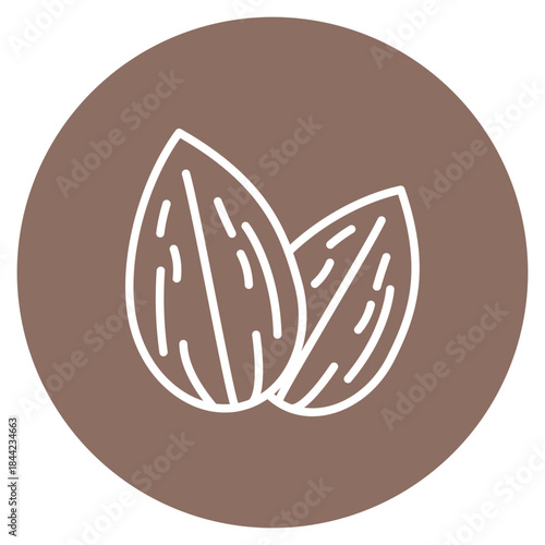 Almonds icon vector image. Can be used for Nutrition.