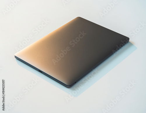 Blue leather cover book object on black background for education and business technology
