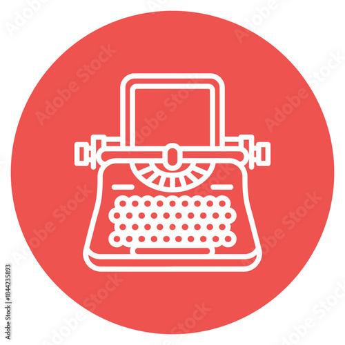 Typewriter With Tablet icon vector image. Can be used for Printing.