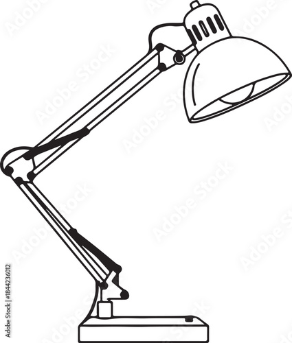 Adjustable Desk Lamp Outline untitled vector