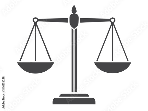A simple illustration of scales of justice in a monochromatic style