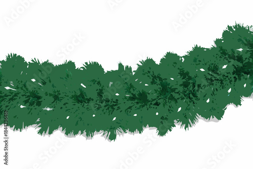 A lush green garland with a textured evergreen appearance is shown