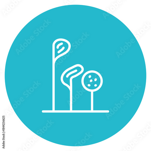 Golf Clubs icon vector image. Can be used for Golf.