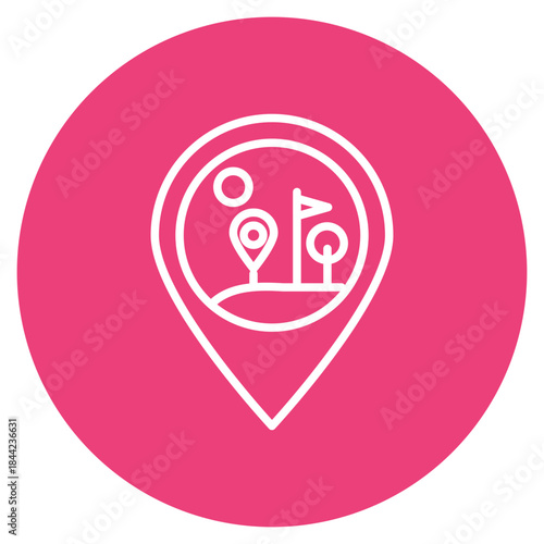 Golf Course Locator icon vector image. Can be used for Golf.