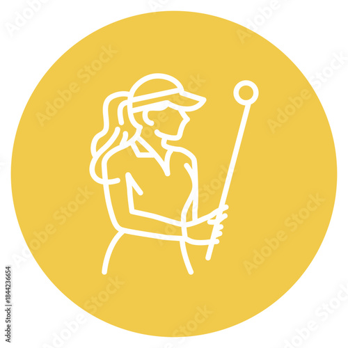 Golf Player Female icon vector image. Can be used for Golf.