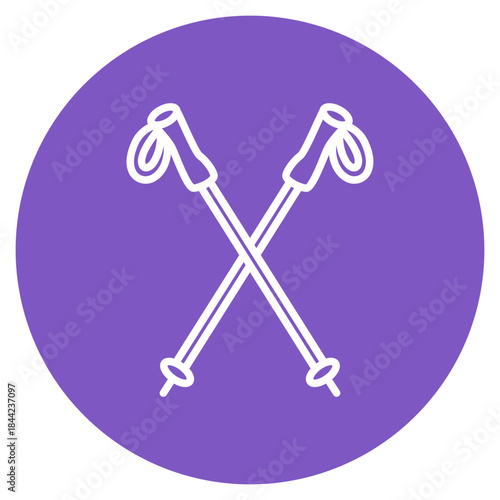 Ski Poles icon vector image. Can be used for Ski Resort.