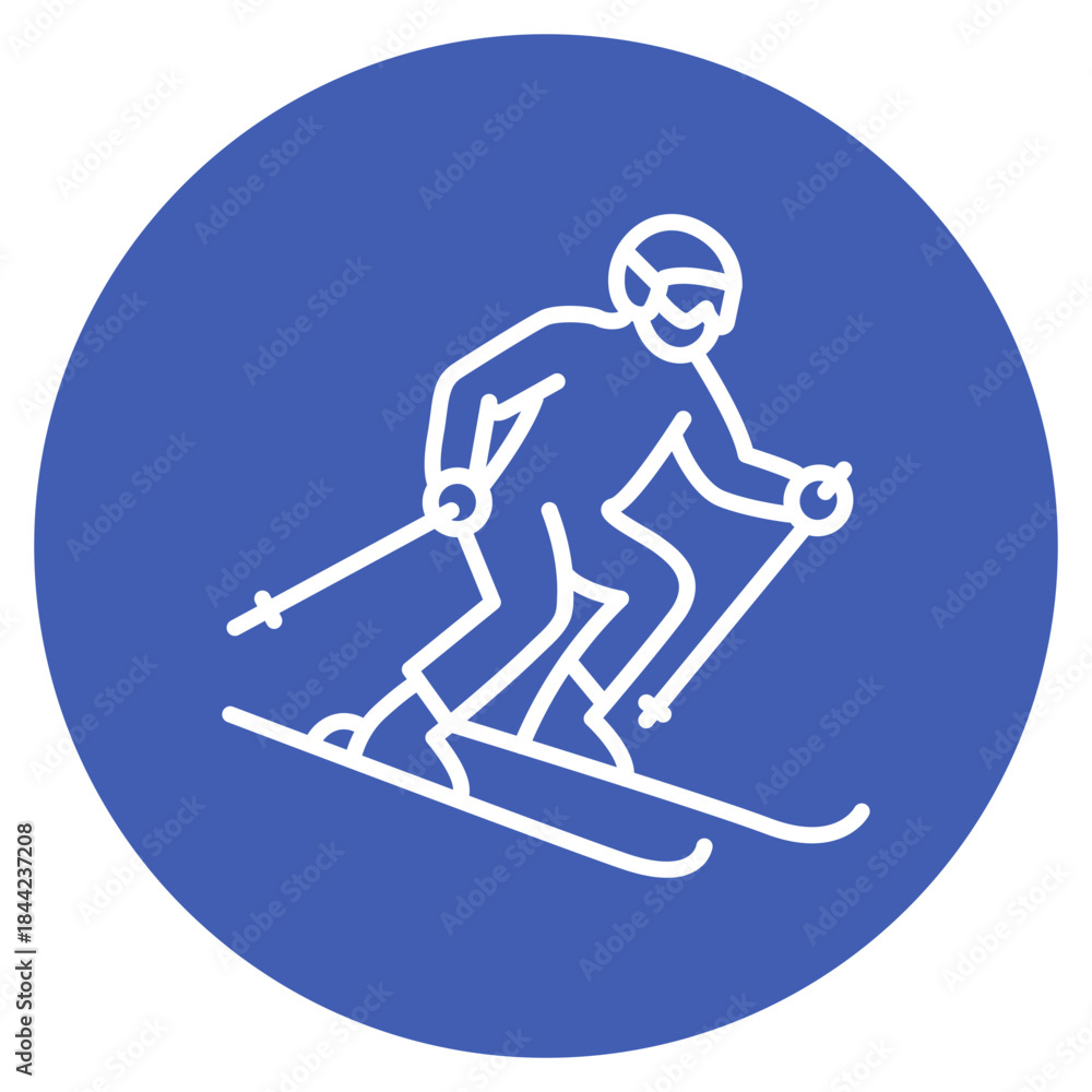 Fototapeta premium Skier Male icon vector image. Can be used for Ski Resort.