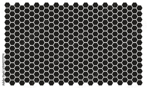 Minimal Hexagon Seamless Pattern Background in Black and White.