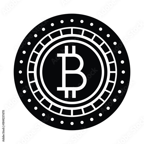 Minimalist Bitcoin Coin Flat Icon