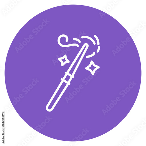 Wand icon vector image. Can be used for Fairytale.