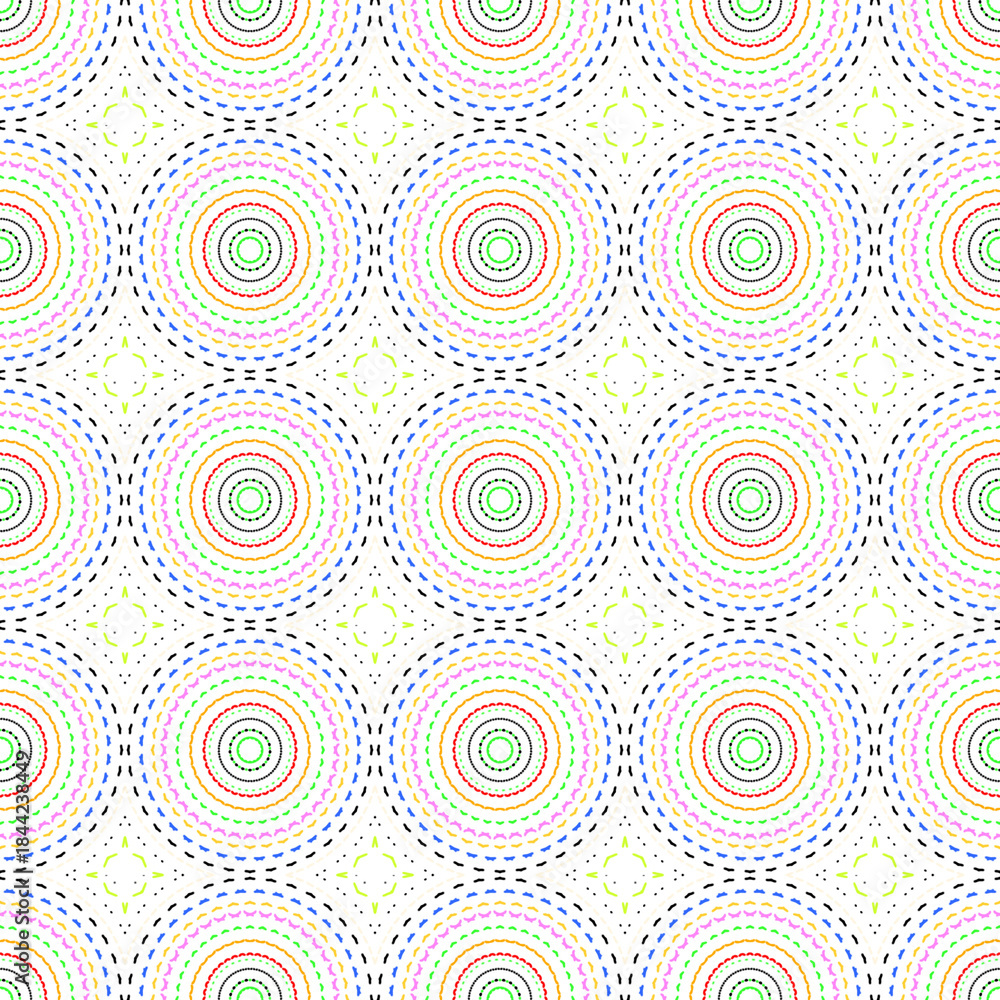 Fototapeta premium Seamless Mandala Dot Circle Pattern Repeat Tile Background