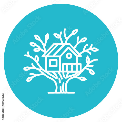 Treehouse icon vector image. Can be used for Rainforest.