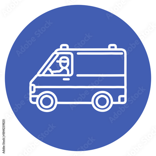 Ambulance Driver icon vector image. Can be used for Public Services.