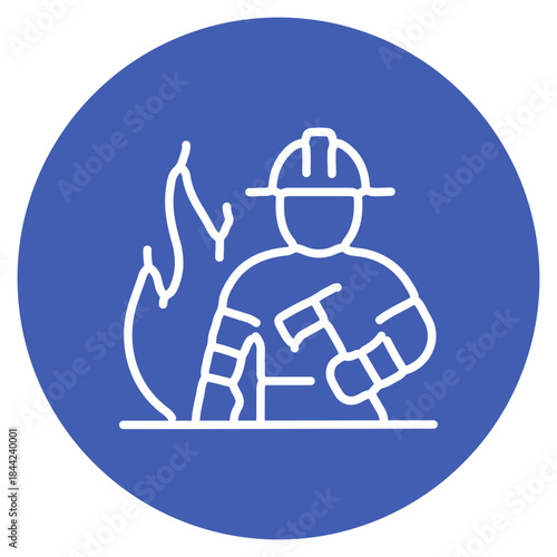 Forest Firefighter icon vector image. Can be used for Public Services.