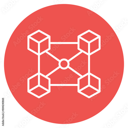 Blockchain Network icon vector image. Can be used for Cyberpunk.