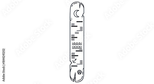 Nautical Themed Kids Height Growth Chart Wall Decor Illustration