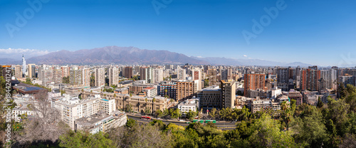 panoramic view of Santiago de Chile city