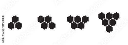Honeycomb icon. Set of honeycomb icons. Natural honeycomb icons collection. Beeswax hive icons.