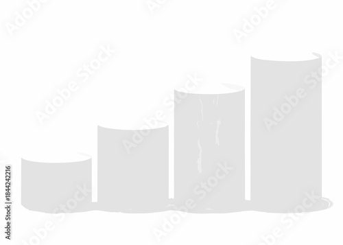 Simple bar graph showing increasing values with four columns in grey