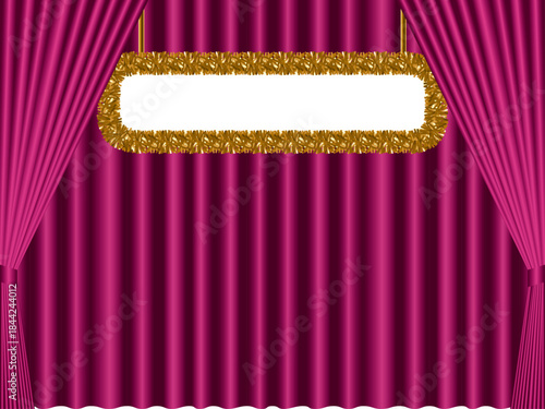 モール付き看板、カーテン二重、12マゼンタ