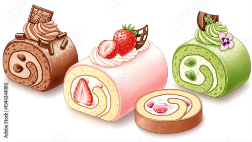 Delicious Swiss Rolls and Pastries A Sweet Assortment of Desserts