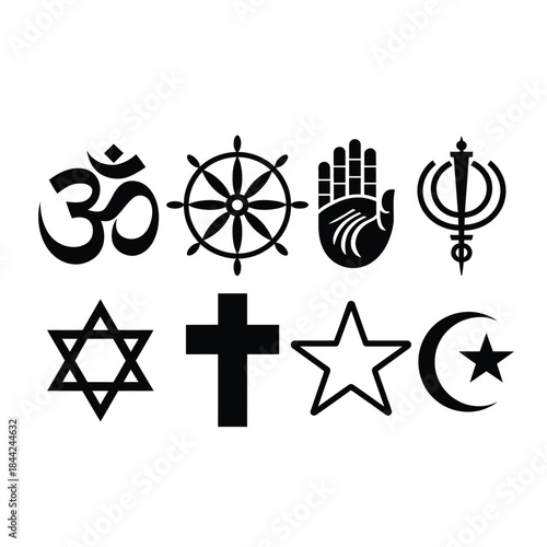 Islamic Religious Design Elements: Halal Certification Labels, Mosque Silhouettes, and Ramadan Icons