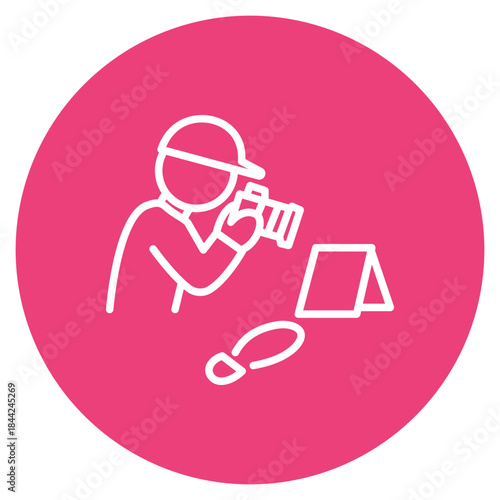 Forensic Photographer icon vector image. Can be used for Crime Investigation.