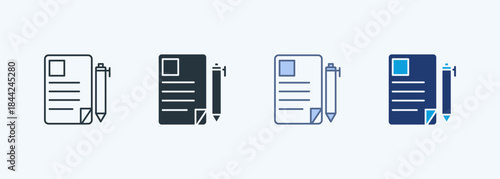 Paper And Pen Multiple Style Icon Collection