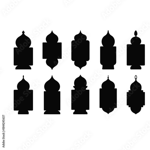 Islamic Design Elements Megapack: Mosque Silhouettes, Halal Certification Labels, and Ramadan Religious Icons