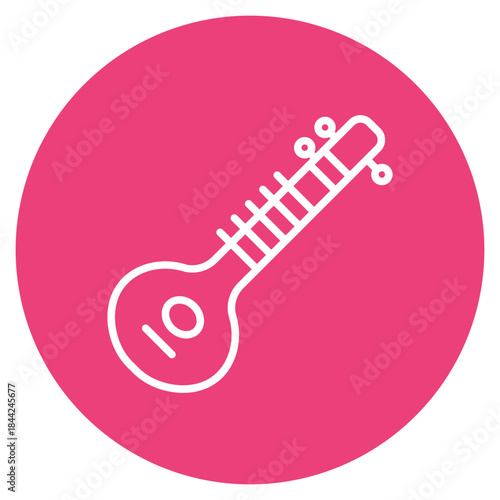 Sitar icon vector image. Can be used for Artist Studio.